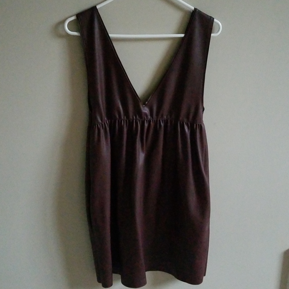 zara faux leather burgundy  dress small